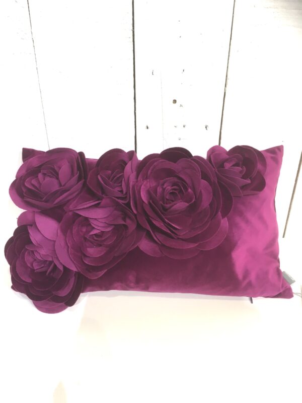 Coussin Floral - Prune