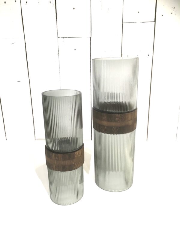 Vase double socle bois (petit) – Image 2