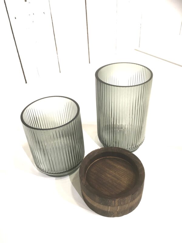 Vase double socle bois (petit) – Image 4