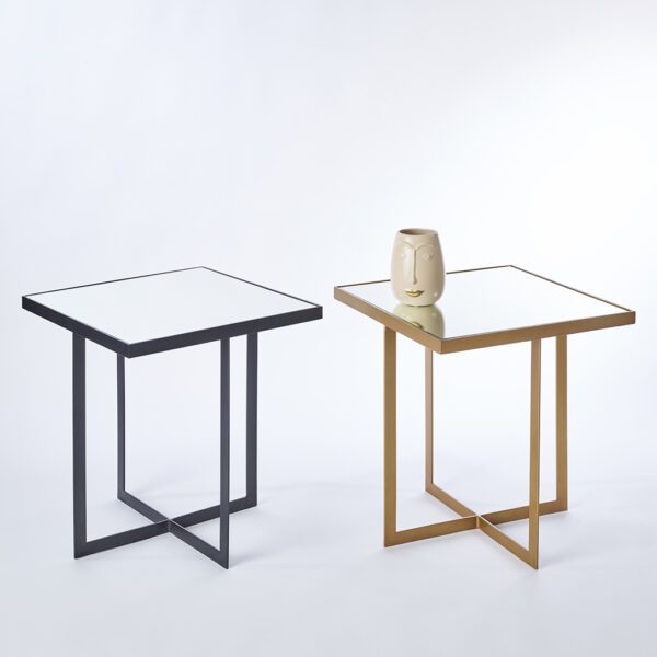 Table basse plateau Miroir métal Bronze – Image 2
