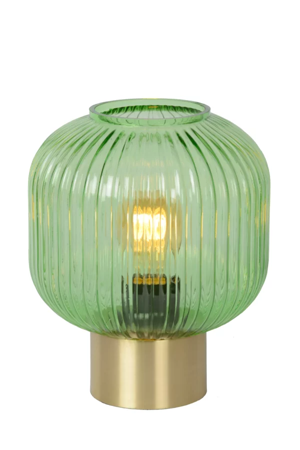 lampe à poser verre strié vert pâle Finel